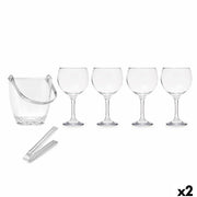 Sceau à Glace Vivalto Transparent Métal Verre 14,5 x 12 x 12,5 cm 4x (10,5 x 20 cm) 36 x 21,5 x 23,5 cm Verres (2 Unités)