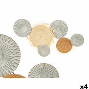 Décoration murale Gift Decor Marron Gris Métal 76,8 x 4,4 x 50,2 cm (4 Unités)