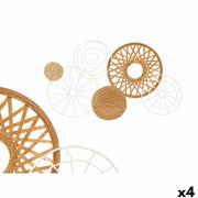 Décoration murale Gift Decor Blanc Marron Métal 71,1 x 3,8 x 42,5 cm (4 Unités)