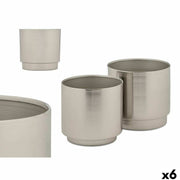 Set de pots Gift Decor Argenté Fer 18 x 16,5 x 18 cm 16 x 15,5 x 16 cm (6 Unités)
