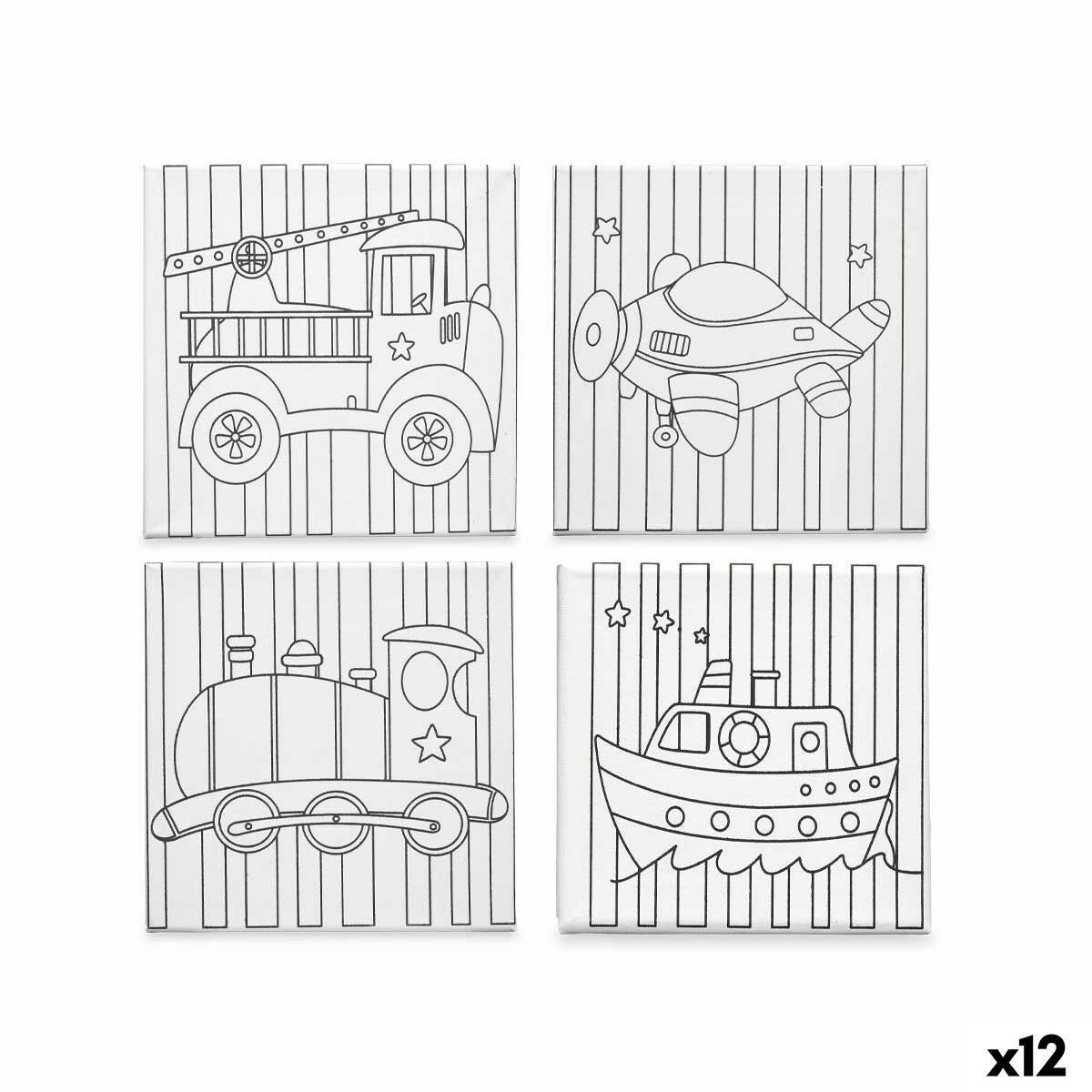 Toile Pincello Bois Tissu 12 Unités