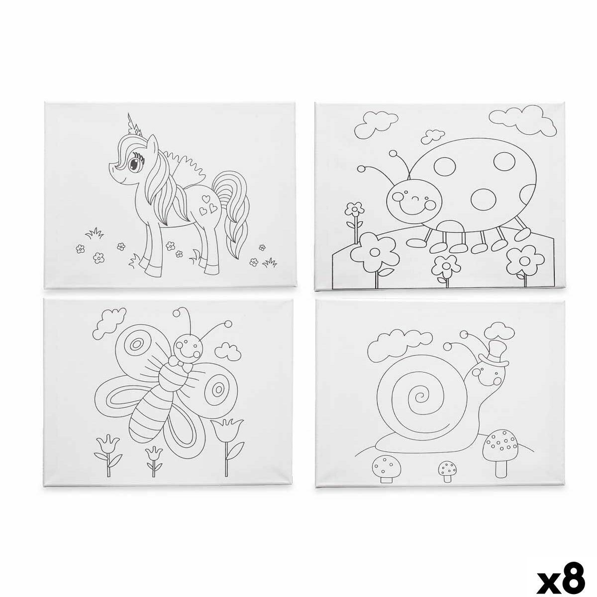 Toile Pincello Bois Tissu 8 Unités