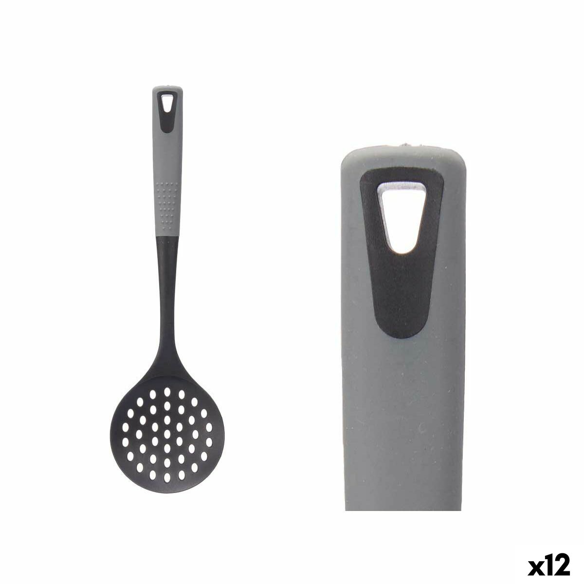 Écumoire Kinvara Noir Gris TPR PBT 10 x 35 x 2 cm (12 Unités)