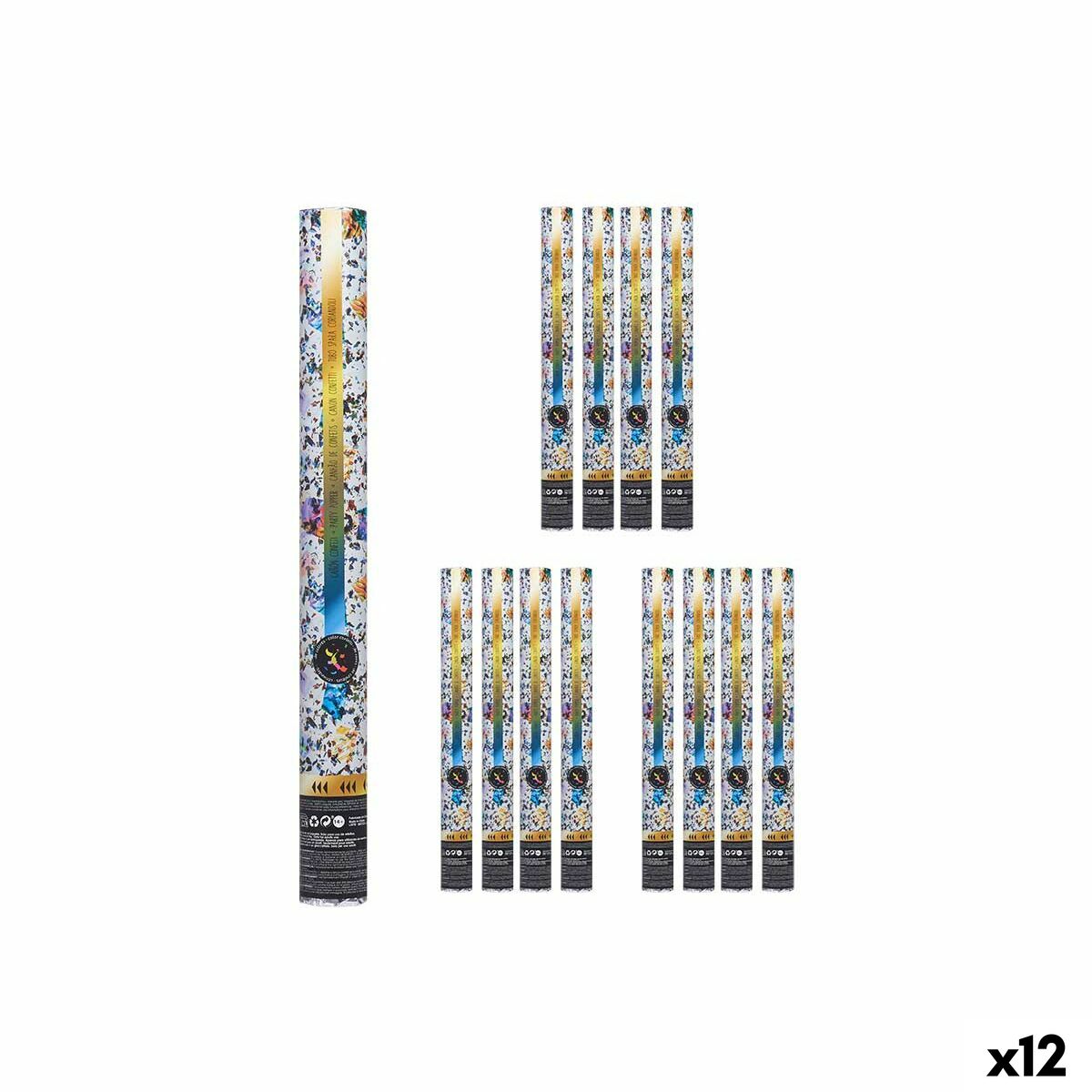 Canon à confettis Multicouleur Papier Carton Plastique 5 x 49 x 5 cm (12 Unités)