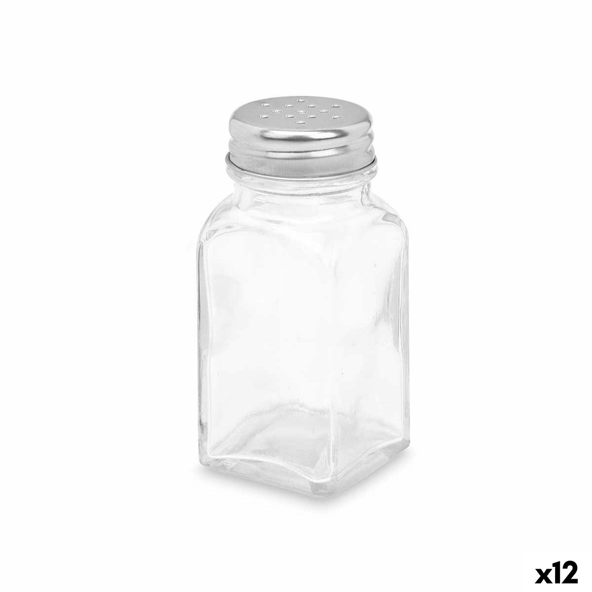Salière Vivalto Transparent Métal verre 4 x 9 x 4 cm (12 Unités)