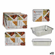 Lot de plateaux pour aliments Kinvara Argenté Aluminium 25,5 x 6,8 x 19 cm 12 Unités