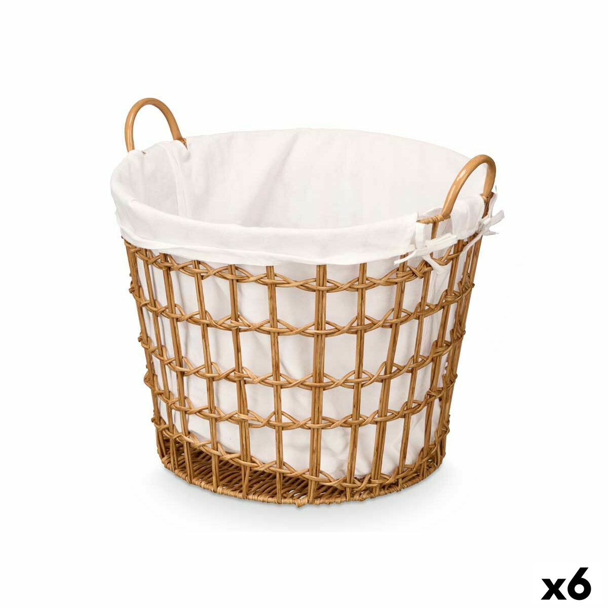 Panier Kipit Naturel Polyester Tissu polypropylène Fer Plastique 50 % coton (6 Unités)