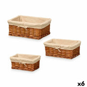Lot de paniers Kipit Polyester osier 50 % coton 39 x 16,5 x 29 cm 3 Pièces