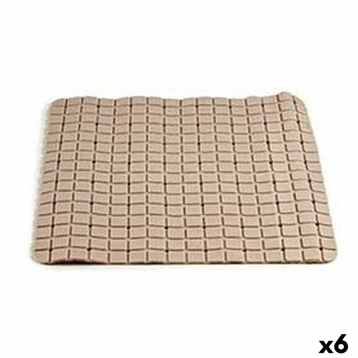 Tapis de bain Berilo Beige PVC 0,03 x 50 x 50 cm (6 Unités)