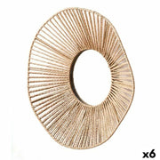 Miroir mural Gift Decor Naturel Ondes 41 x 8 x 41 cm (6 Unités)