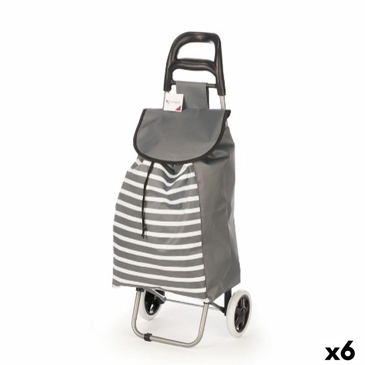 Panier à Courses Kinvara Blanc Gris 33 L 35,5 x 28 x 94 cm Rayures (6 Unités)