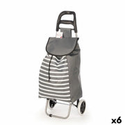 Panier à Courses Kinvara Blanc Gris 33 L 35,5 x 28 x 94 cm Rayures (6 Unités)
