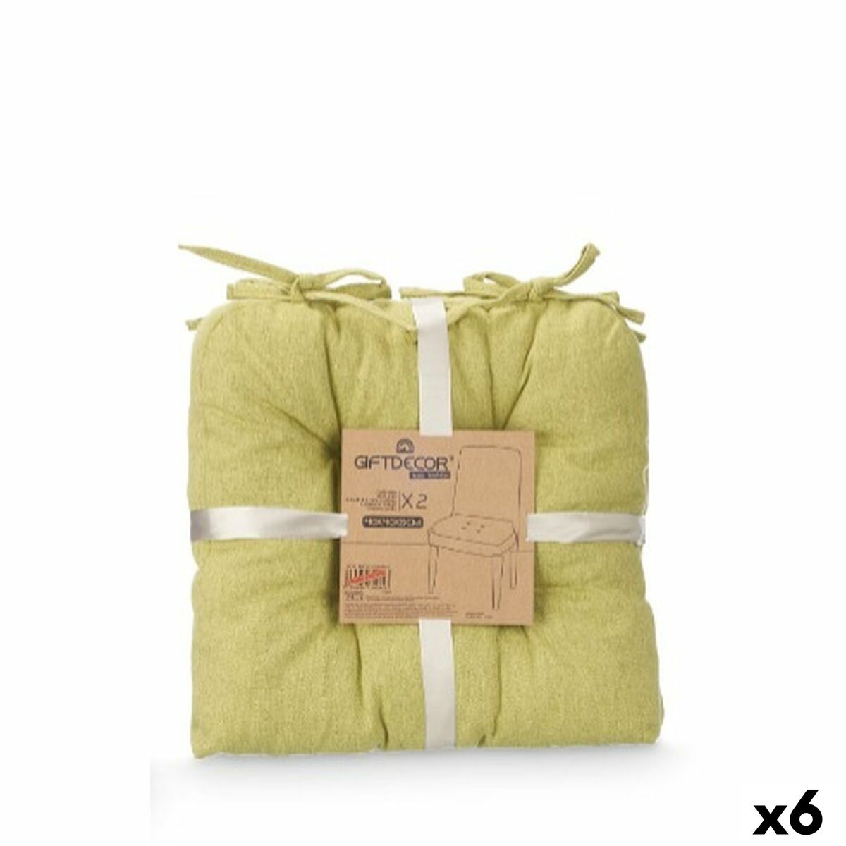 Ensemble de coussins Gift Decor Vert 40 x 40 x 7 cm 2 Pièces (6 Unités)