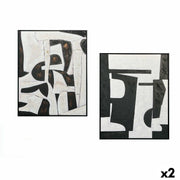 Toile Gift Decor Lovers Blanc Noir 70 x 3,5 x 90 cm (2 Unités)