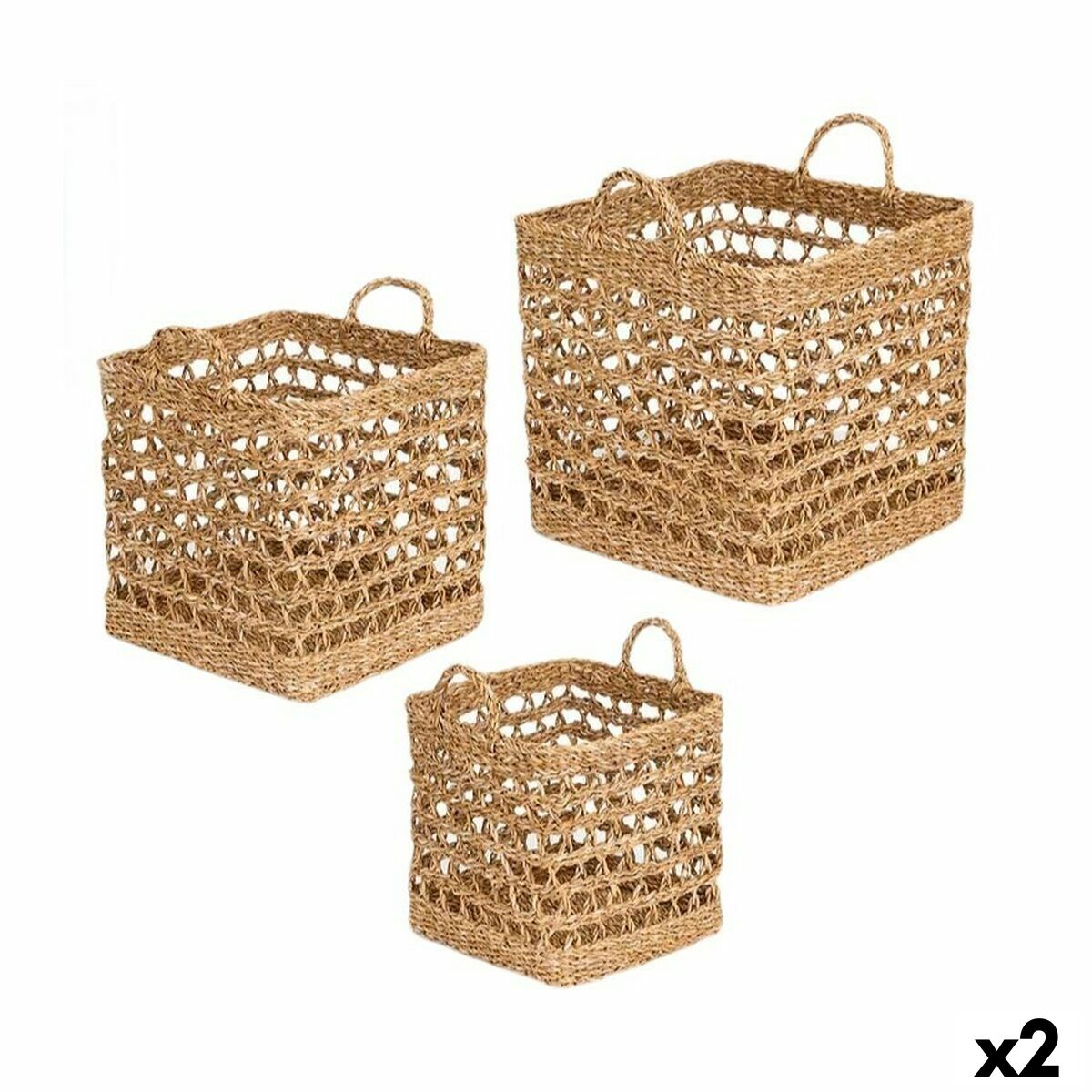 Lot de paniers Gift Decor Marron Algues marines 2 Pièces (2 Unités)