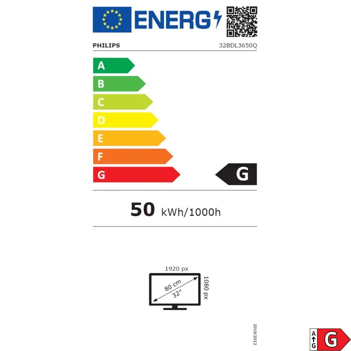 Moniteur Videowall Philips 32BDL3650Q Full HD 32"