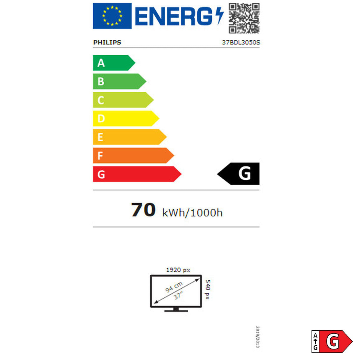 Moniteur Videowall Philips 37BDL3050S/00 Full HD 37"
