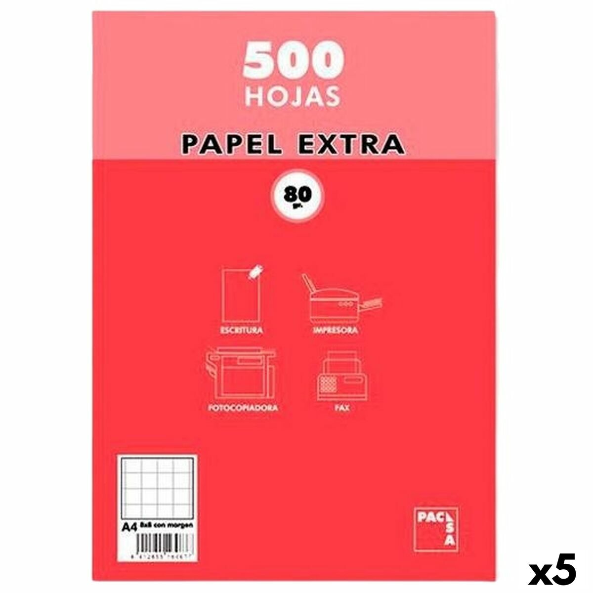 Papier Pacsa EXTRA Blanc A4 500 Volets (5 Unités)