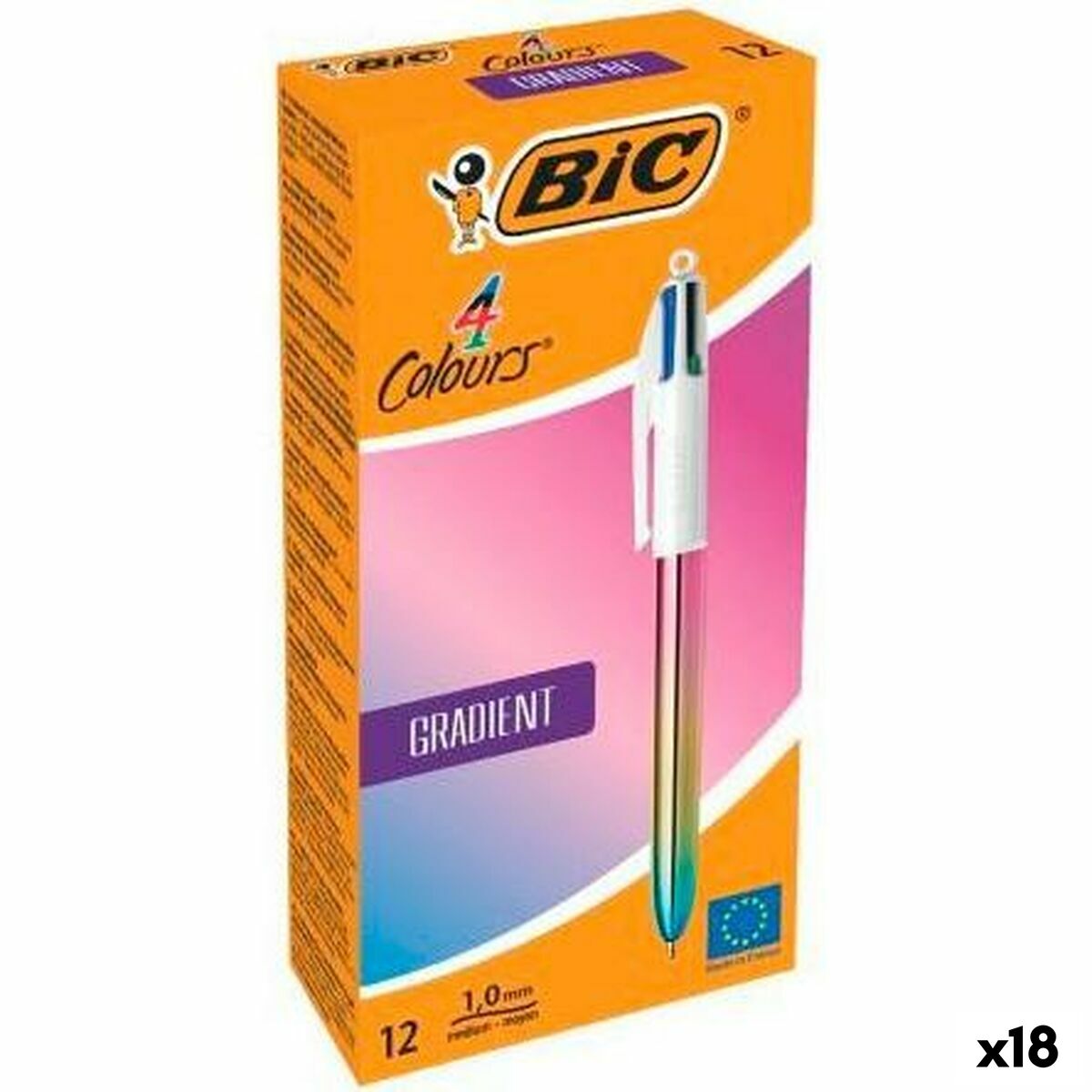 Ensemble de Stylos Bic GRADIENT Multicouleur 0,32 mm (18 Unités) (12 Pièces)