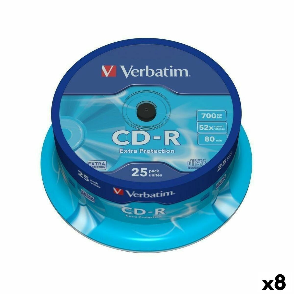 CD-R Verbatim Extra Protection 700 MB 52x 25 Pièces (8 Unités)
