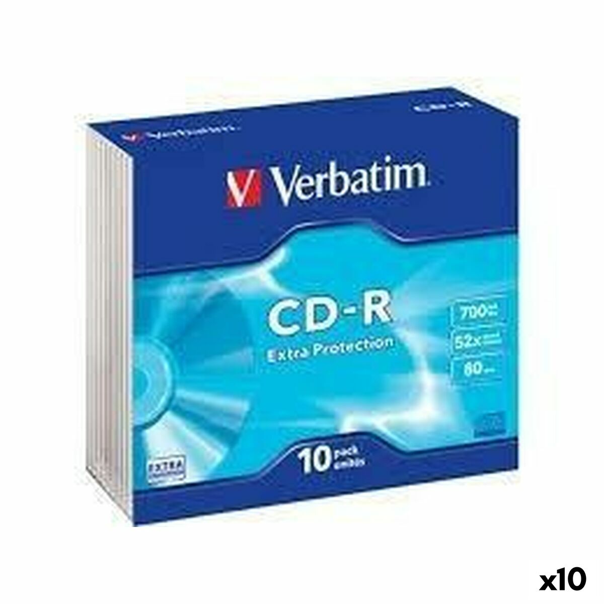 CD-R Verbatim Extra Protection 700 MB 52x 10 Pièces (10 Unités)