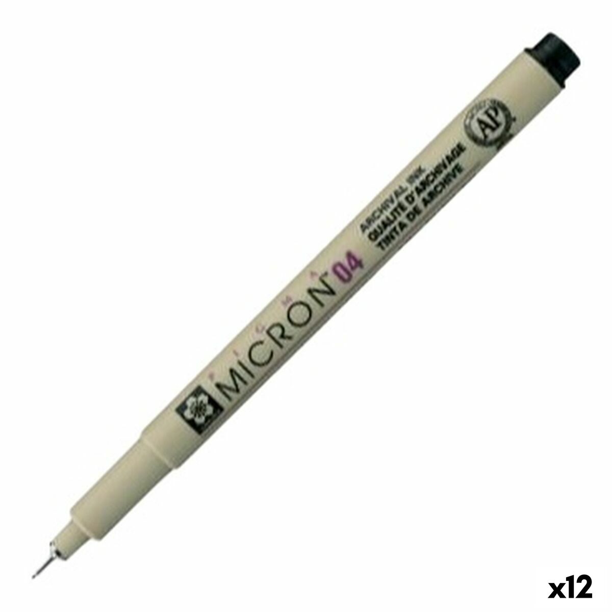 Feutres Talens Sakura PIGMA MICRON 04 Noir (12 Unités)