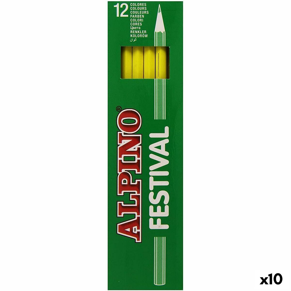 Crayons de couleur Alpino Festival Jaune 12 Pièces (10 Unités)