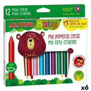 Crayons gras de couleur Alpino Baby Multicouleur 12 Pièces (6 Unités)