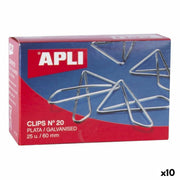 Trombones Apli MARIPOSA Nº 20 Argenté Argent 60 mm (10 Unités)