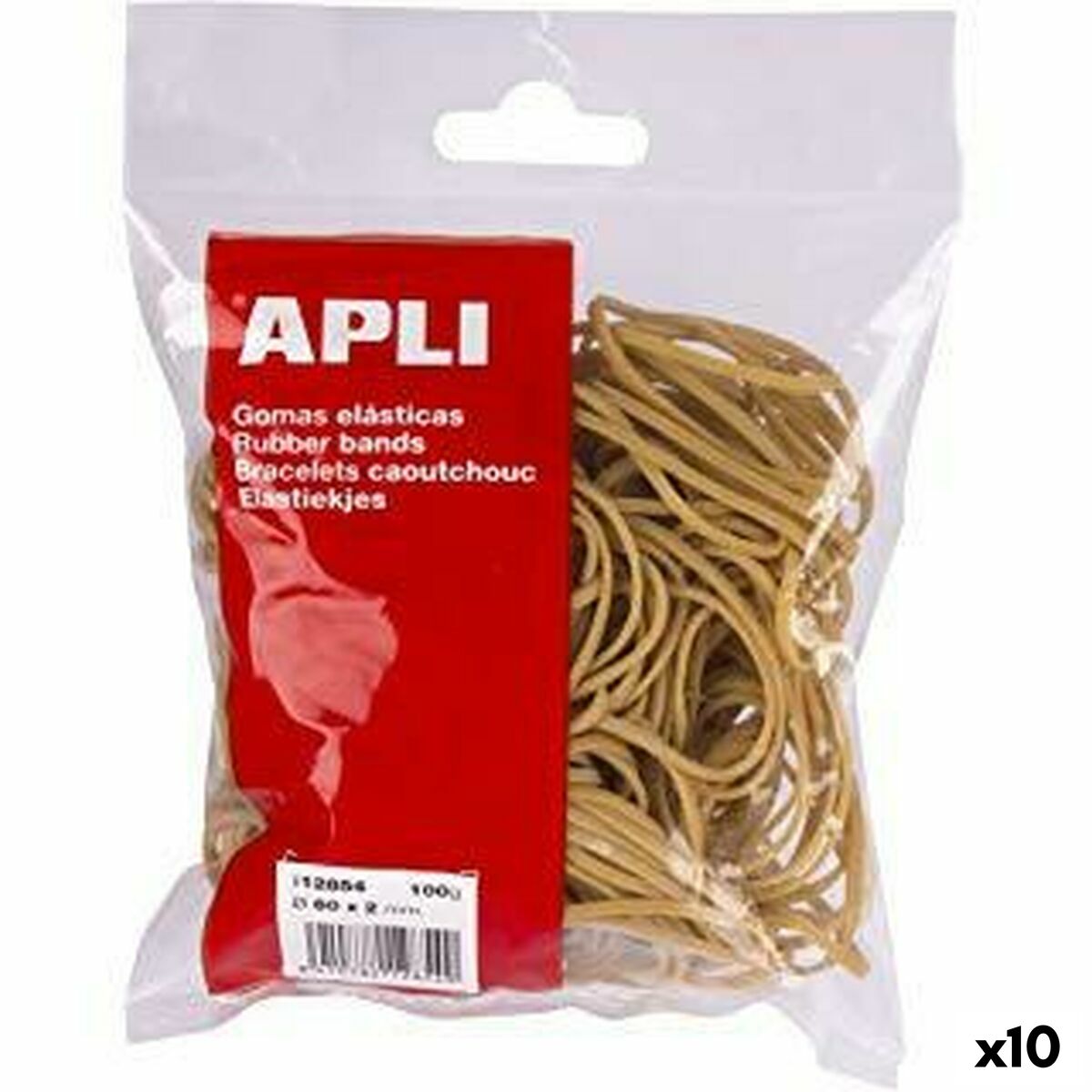 Élastiques Apli Marron 60 x 2 mm (10 Unités)