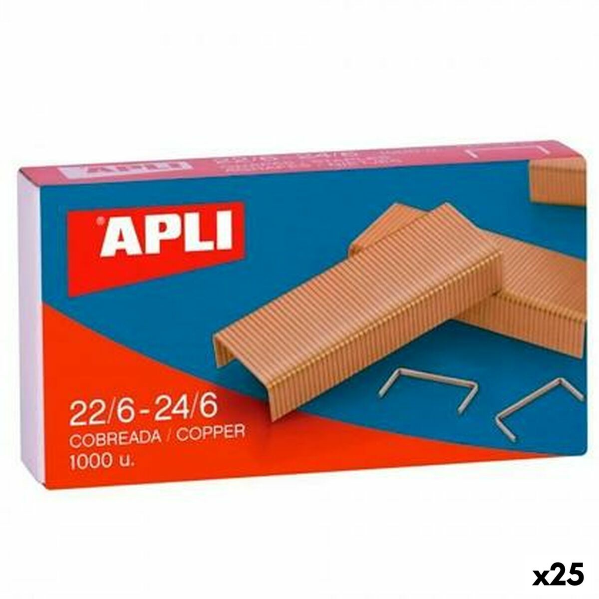 Agrafes Apli 22/6-24/6 6 mm 10 Pièces (25 Unités)