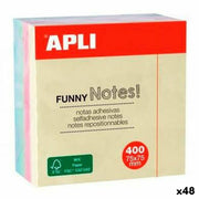 Notes Adhésives Apli Funny Multicouleur 75 x 75 mm (48 Unités)