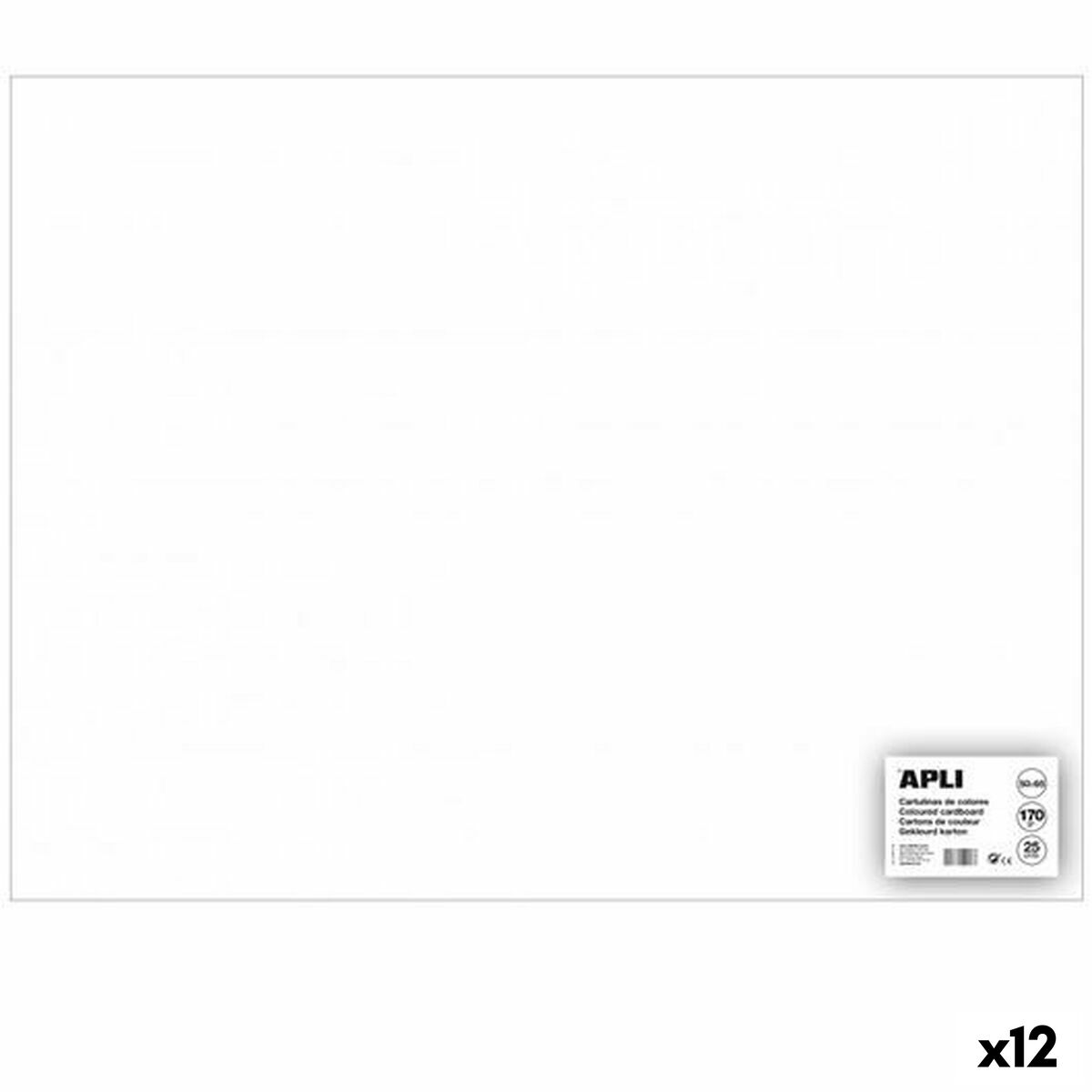 Papiers carton Apli Blanc 50 x 65 cm 25 Pièces (12 Unités)