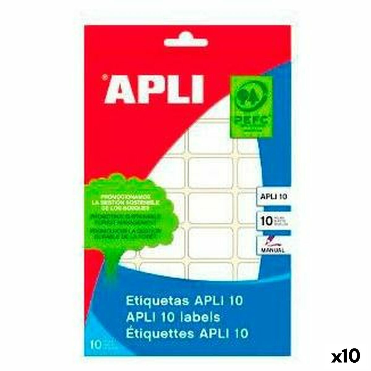 Étiquettes adhésives Apli Blanc Papier 10 Volets 25 x 40 mm (10 Unités)