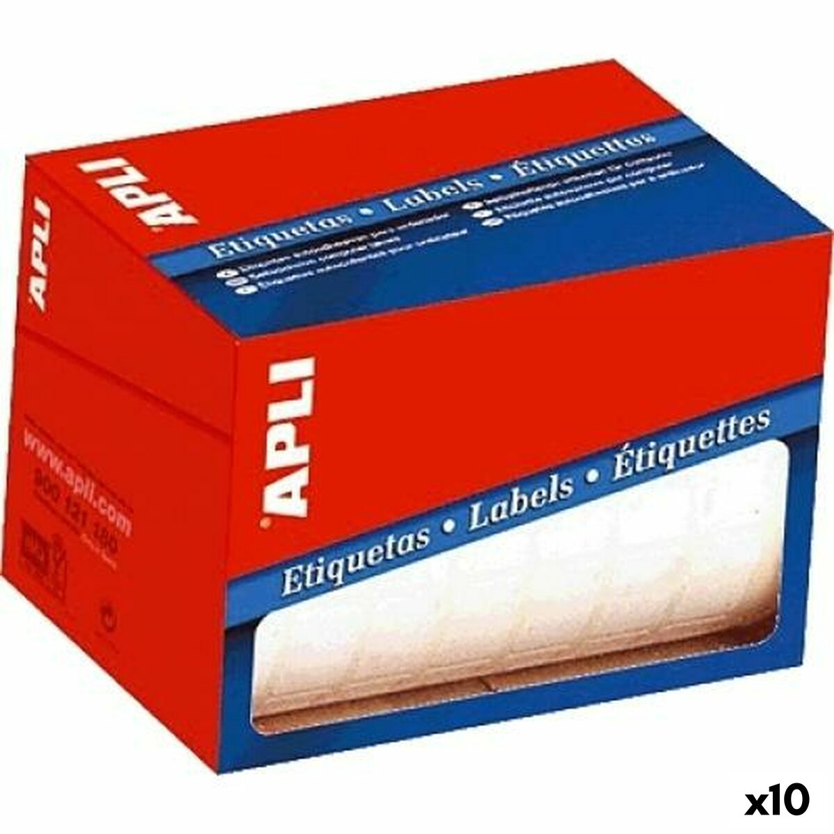 Étiquettes adhésives Apli Blanc 25 x 40 mm (10 Unités)