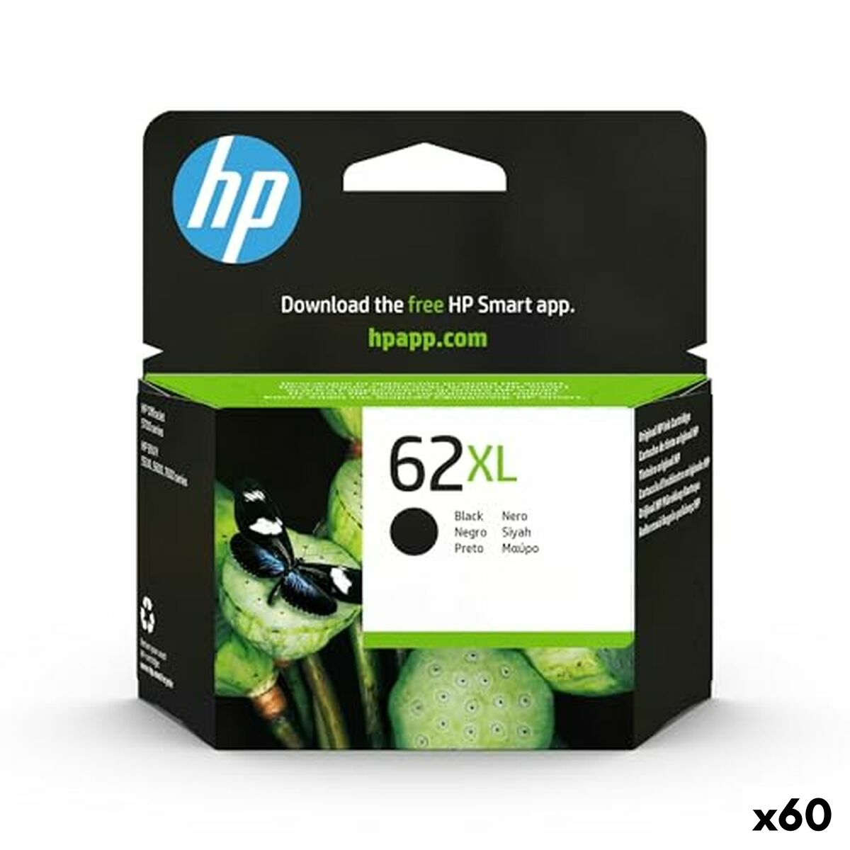 Cartouche d'encre originale HP ENVY 5640 E-ALL-IN-ONE - Nº 62 XL Noir (60 Unités)