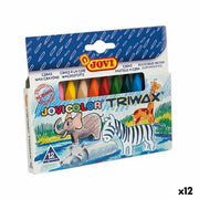 Crayons gras de couleur Jovi JOVICOLOR TRIWAX Multicouleur (12 Unités)
