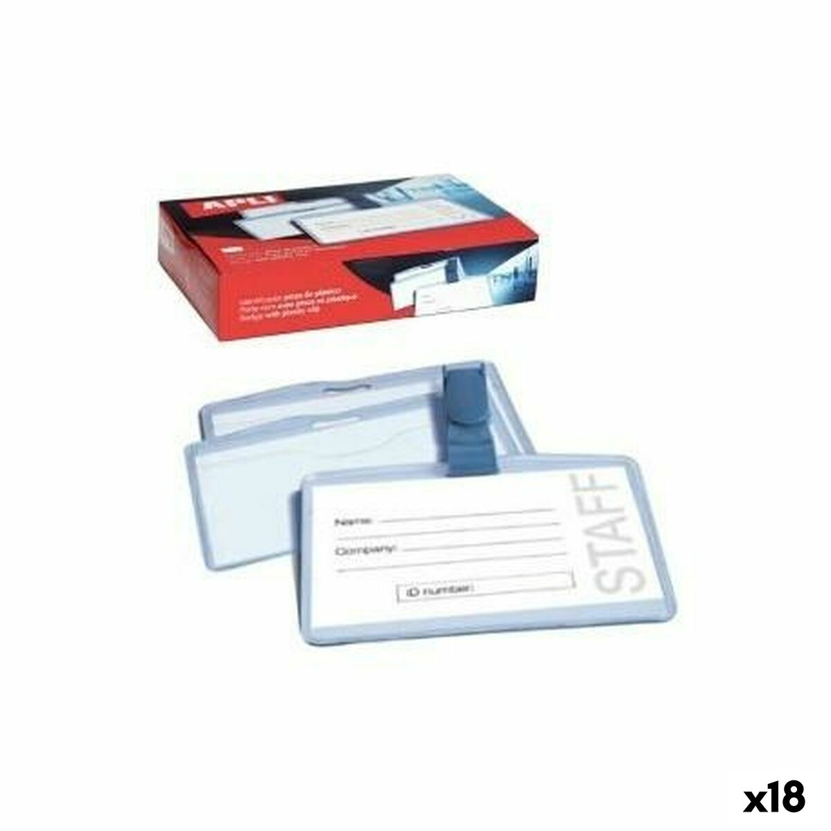 Étui pour Carte d'Identité Apli Transparent Plastique 90 x 56 mm 25 Pièces (18 Unités)