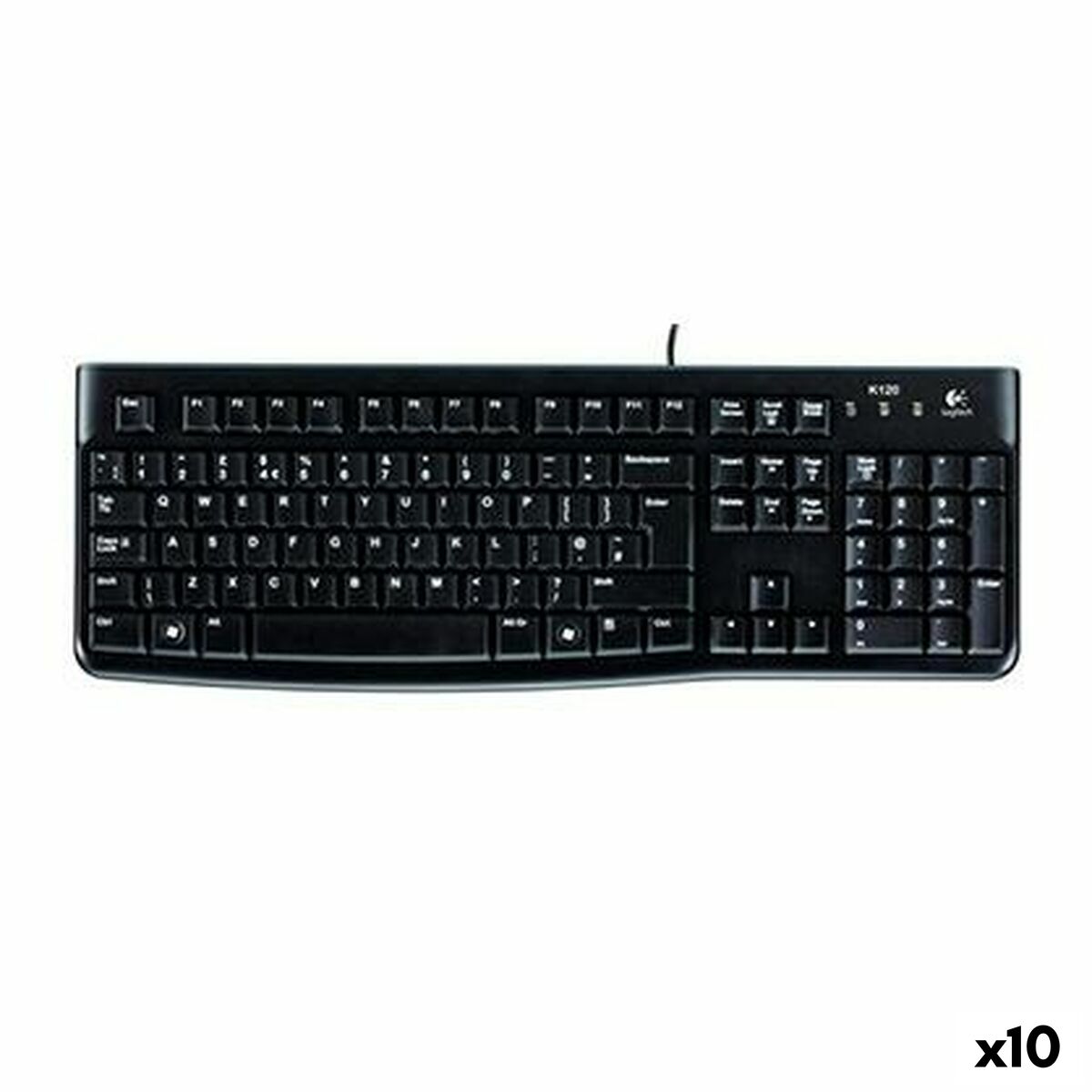 Clavier Logitech K120 Noir Espagnol Qwerty (10 Unités)