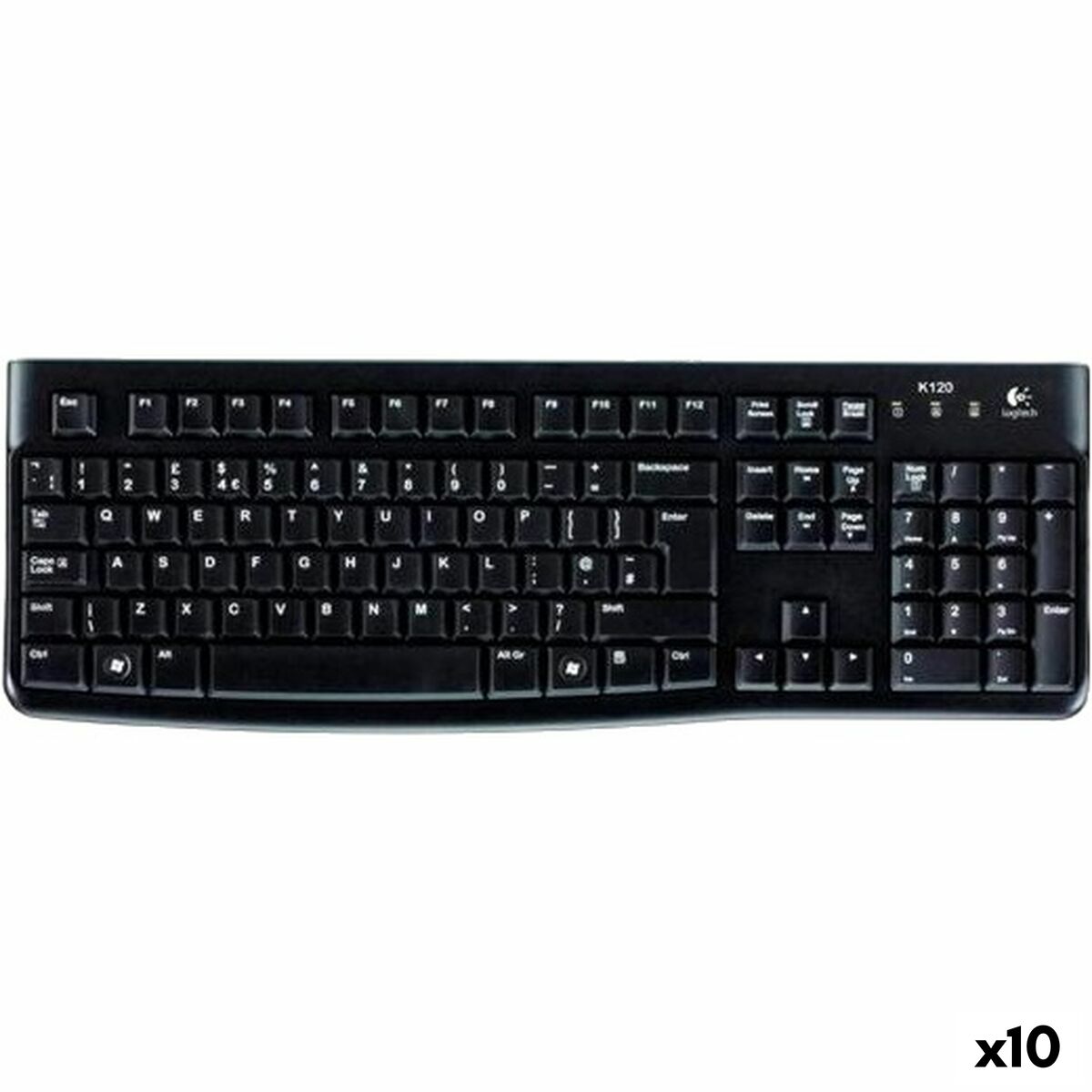 Clavier Logitech K120 Noir Espagnol Qwerty (10 Unités)