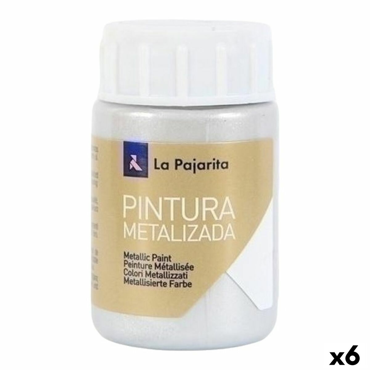 Peinture La Pajarita Argenté 35 ml (6 Unités)