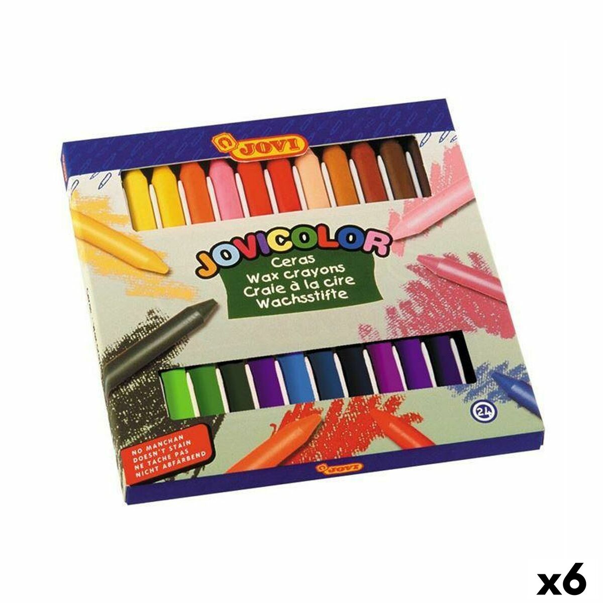 Crayons gras de couleur Jovi JOVICOLOR Multicouleur 24 Pièces (6 Unités)