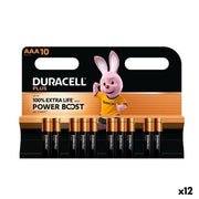 Piles Alcalines DURACELL PLUS POWER 1,5 V AAA 10 Pièces (12 Unités)