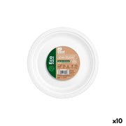 Lot d'assiettes réutilisables Maxi Products Blanc Canne à sucre Ø 26 cm 50 Pièces (10 Unités)