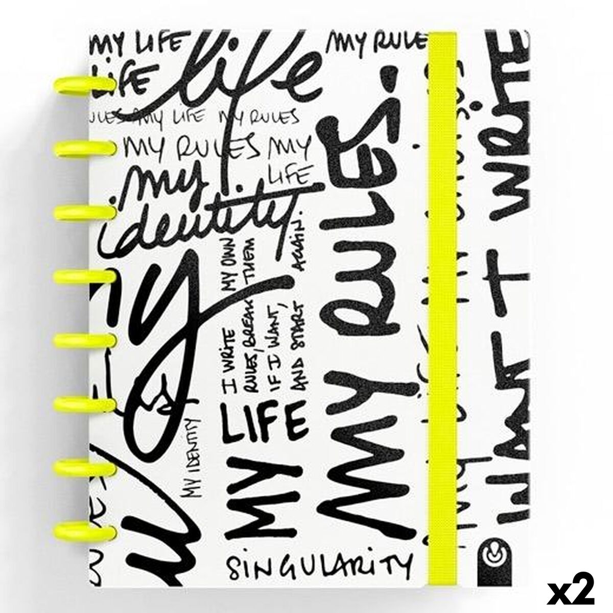 Carnet de Notes Carchivo INGENIOX EDIT MY LIFE Jaune A5 80 Volets (2 Unités)