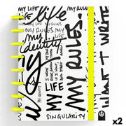 Carnet de Notes Carchivo INGENIOX EDIT MY LIFE Jaune A5 80 Volets (2 Unités)