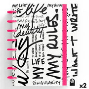 Carnet de Notes Carchivo INGENIOX EDIT MY LIFE Rose A5 80 Volets (2 Unités)