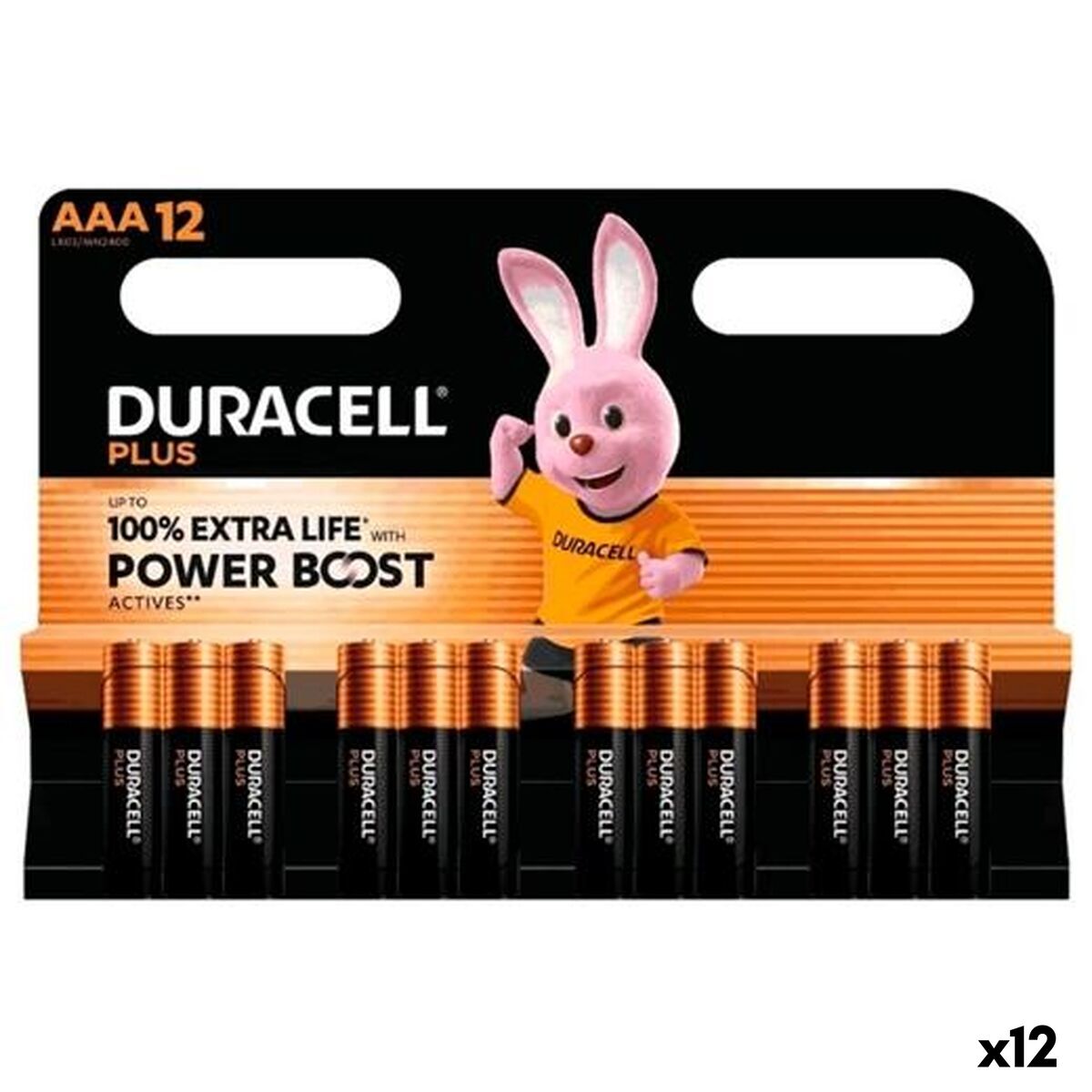 Batteries DURACELL PLUS POWER BOOST 1,5 V AAA 12 Pièces (12 Unités)