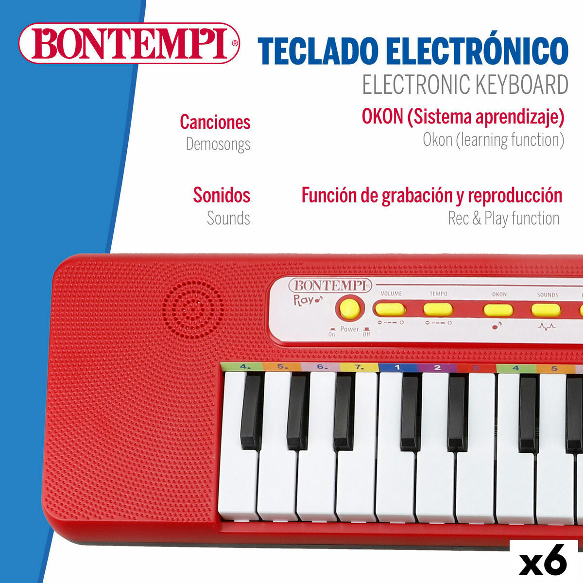 Clavier Bontempi 47 x 3,5 x 13 cm (6 Unités)