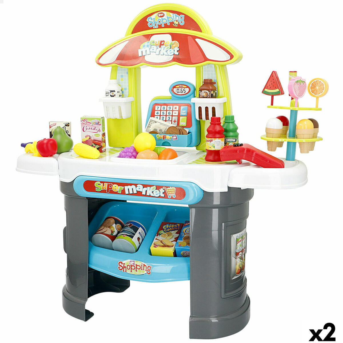 Supermarché de jouets 66 x 68 x 25 cm 2 Unités